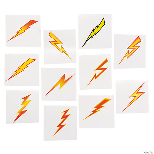 Bulk 72 Pc. Lightning Bolt Temporary Tattoos - 72 Pc.