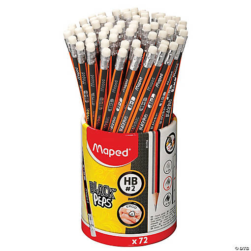 Bulk 72 Pc. Maped Black'Peps Triangular Graphite #2 Pencils School Pack