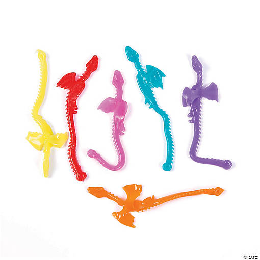 Bulk  72 Pc. Mini Sticky Dragons on a String