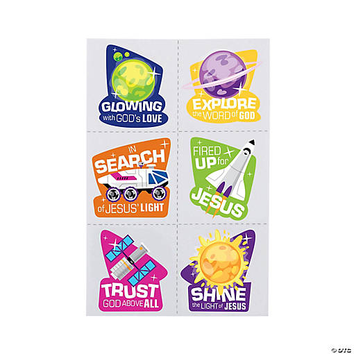Bulk 72 Pc. Outer Space VBS Temporary Tattoos - 72 Pc.