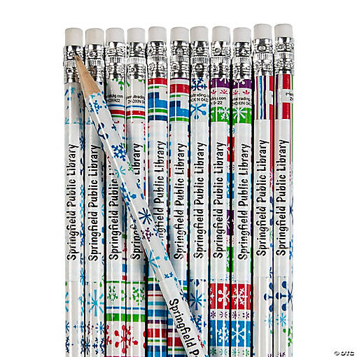 Bulk 72 Pc. Personalized Bright Winter Pencil Assortment
