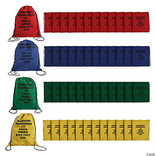 Bulk 72 Pc. Personalized Large Canvas Drawstring Bags