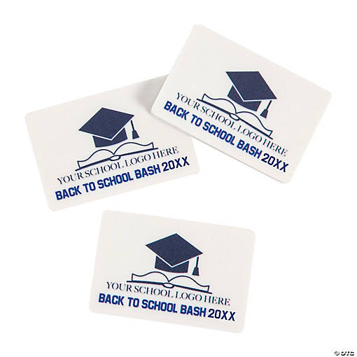 Bulk 72 Pc. Personalized School Logo Erasers