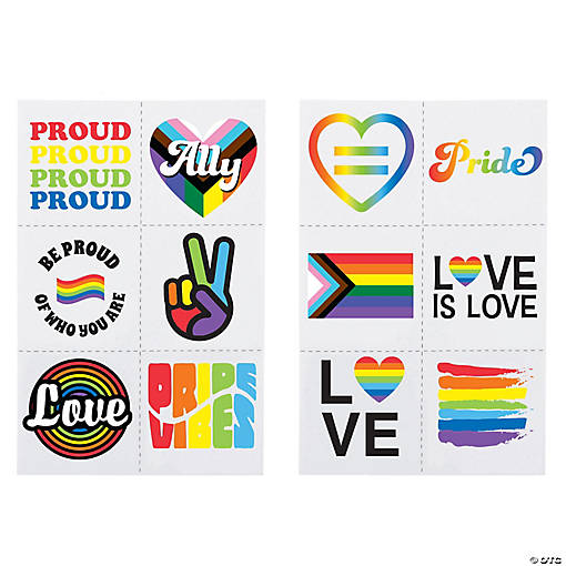 Bulk 72 Pc. Pride Temporary Tattoos