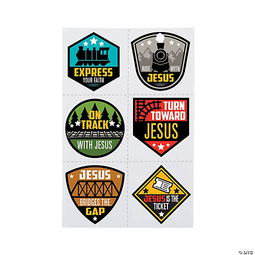 Bulk 72 Pc. Railroad VBS Temporary Tattoos