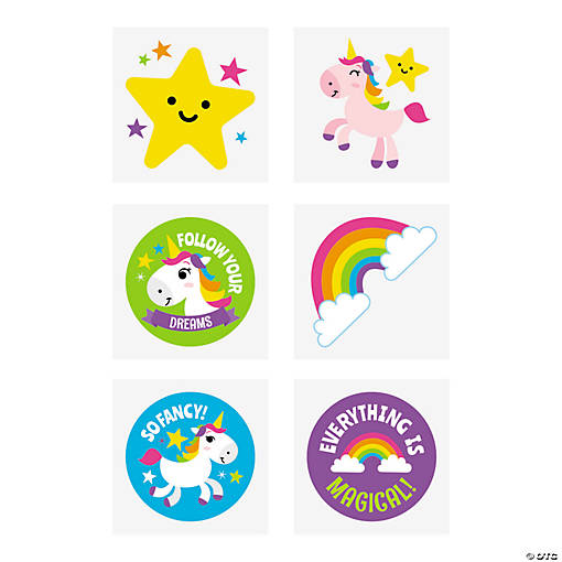 Bulk 72 Pc. Rainbow Unicorn Temporary Tattoos