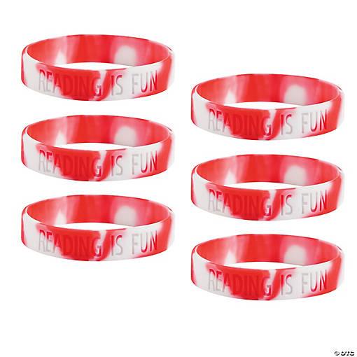 Bulk 72 Pc. Reading is Fun Rubber Bracelets
