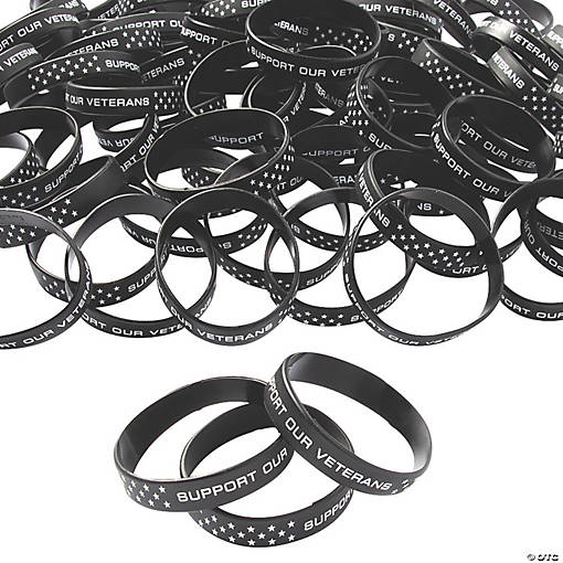 Bulk 72 Pc. Support Our Veterans Bracelets