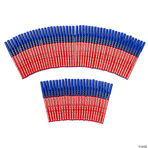 Bulk 72 Pc. Support Our Veterans Stick Pens