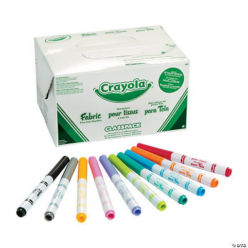 Oriental Trading : Customer Reviews : Bulk 80 Pc. Crayola<sup>®</sup>  Fabric Marker Classpack - 10 Colors per pack