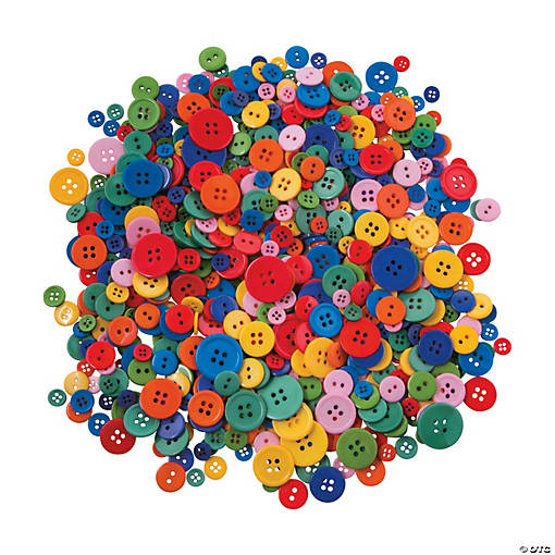 Bulk 800 Pc. Bright Rainbow Craft Buttons