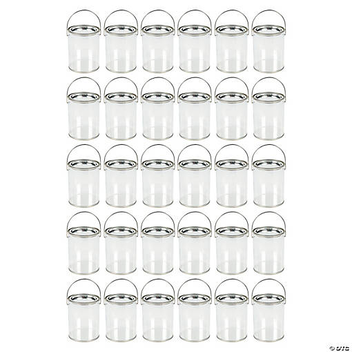 Bulk Clear Plastic Paint Bucket Containers - 30 Pc.