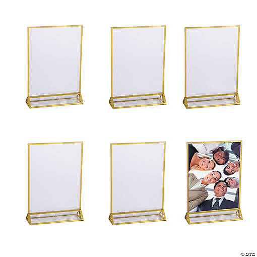 Bulk Clear Table Frames with Gold Trim - 6 Pc.