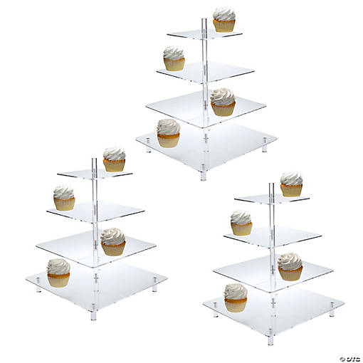 Bulk Clear Tiered Cupcake Stands - 3 Pc. 