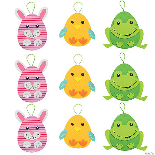 Bulk Easter Egg Character Ornament Craft Kit Assortment - Makes 96