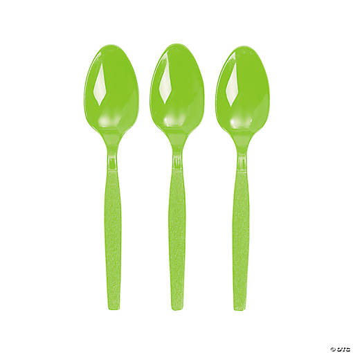 Bulk Fresh Lime Plastic Spoons - 50 Ct.