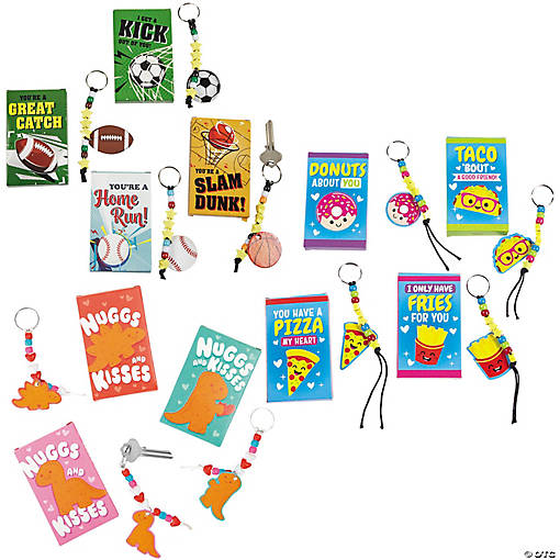 Bulk Keychain Craft Kit Assortment Valentine Exchanges for 72