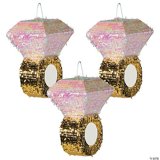 Bulk Metallic Diamond Ring Pi&amp;#241;atas- 3 Pc.
