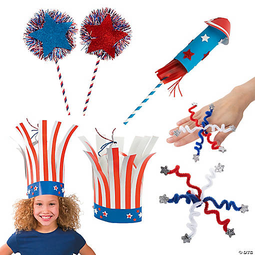 Bulk Patriotic Firecracker Craft Kit Assortment - Makes 48