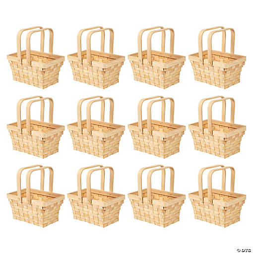 Bulk Rectangular Baskets with Top Handles - 12 Pc. 