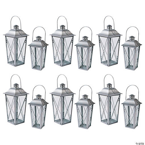 Bulk Silver Metal Lanterns - 12 Pc. 