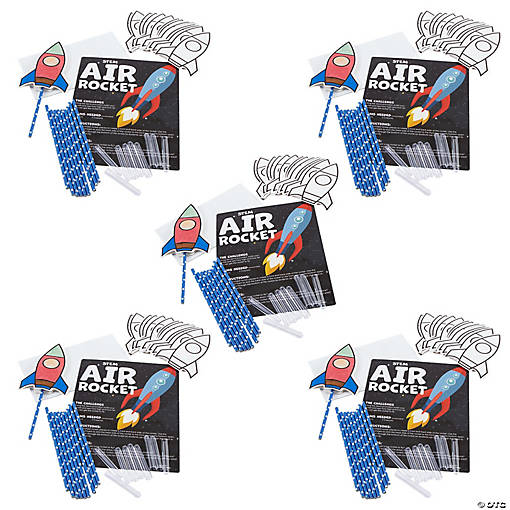 Bulk STEAM Air Rocket Activity Learning Challenge Craft Kit - Makes 50