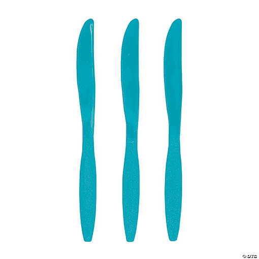 Bulk Turquoise Plastic Knives - 50 Ct.