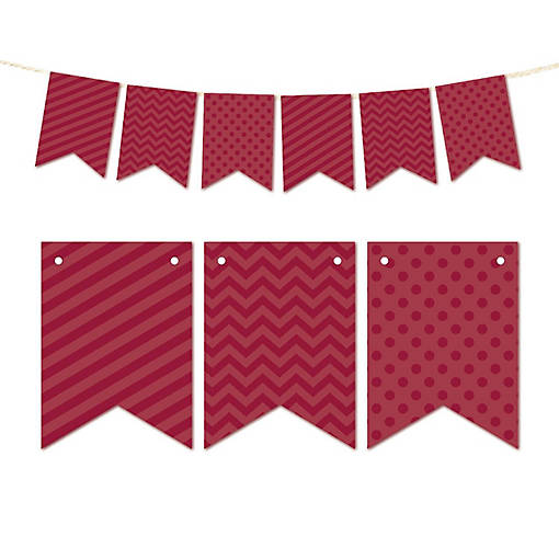 Burgundy Bunting Banner 9ft
