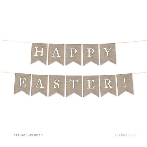 Burlap Happy Easter - 4 x 5.5 Inch