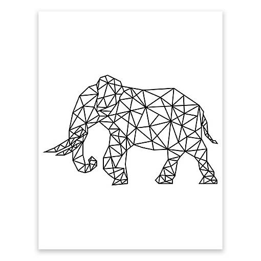 BW Origami Elephant 8.5x11
