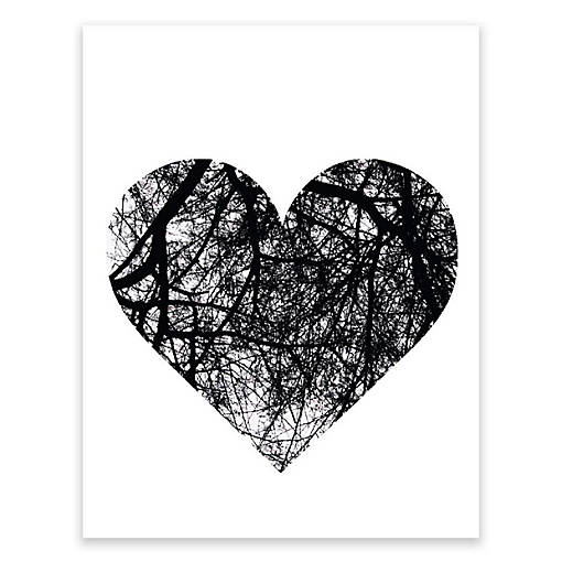 BW Tree Branches Heart 8.5x11