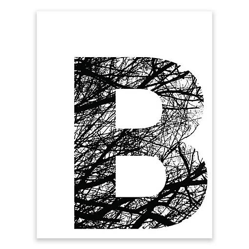 BW Tree Branches Letter B 8.5x11