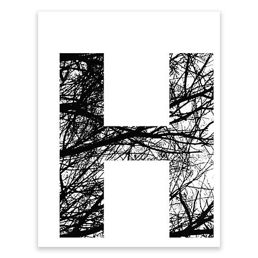 BW Tree Branches Letter H 8.5x11