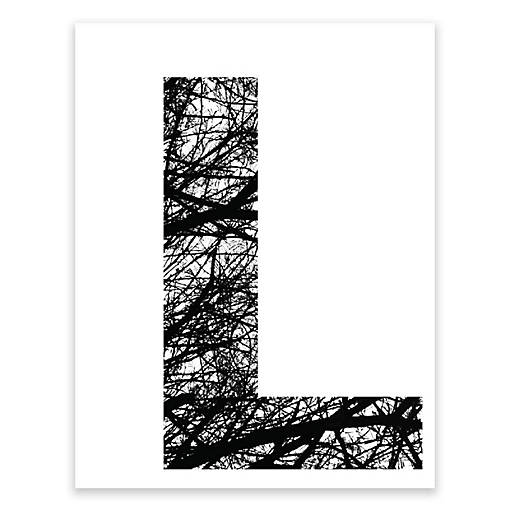 BW Tree Branches Letter L 8.5x11