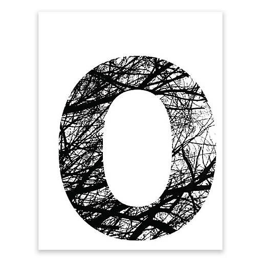 BW Tree Branches Letter O 8.5x11