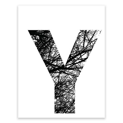 BW Tree Branches Letter Y 8.5x11