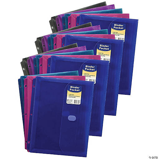 C-Line Binder Pocket, Side Loading, Assorted, Pack of 18