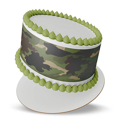 Camo Edible Cake Topper Border Strips