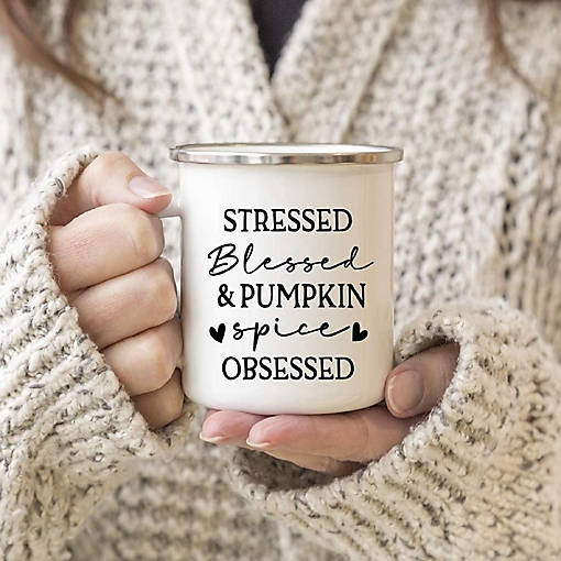 Campfire Mug Stressed Blessed &amp; Pumpkin