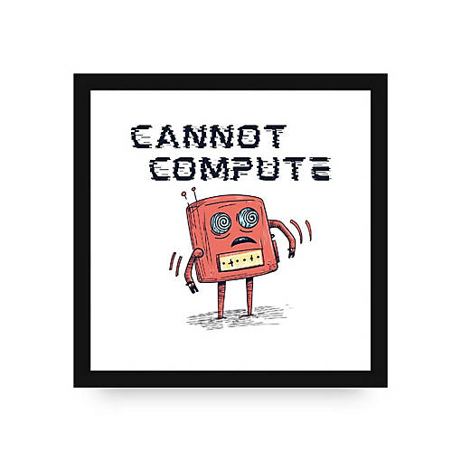 Cannot Compute Framed Canvas by Dancing Littles Jungle - Size 16x24 Inch