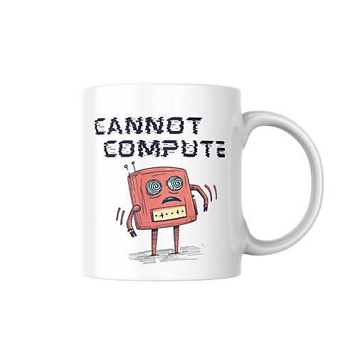 Cannot Compute Mug by Dancing Littles Jungle