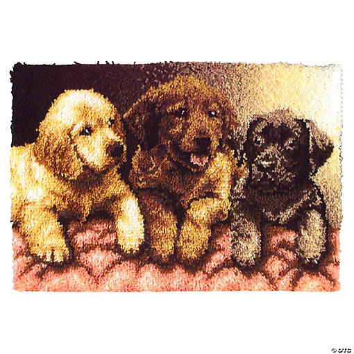 Caron Latch Hook Kit - Lab Puppies