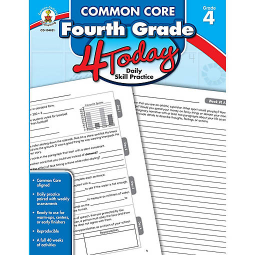 Carson Dellosa Education Common Core Fourth Grade 4 Today Workbook