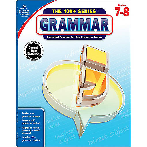 Carson Dellosa  Grammar Resource Workbook  7th-8th Grade, 128pgs