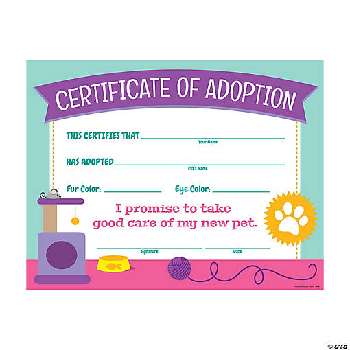 Cat Adoption Certificates - 12 Pc.