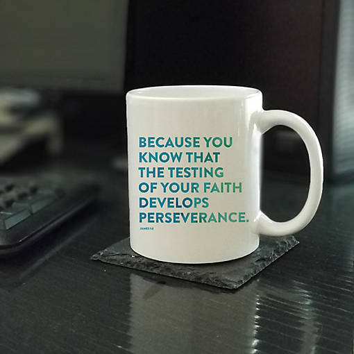 Ceramic Mug Bible Verse James 1:3