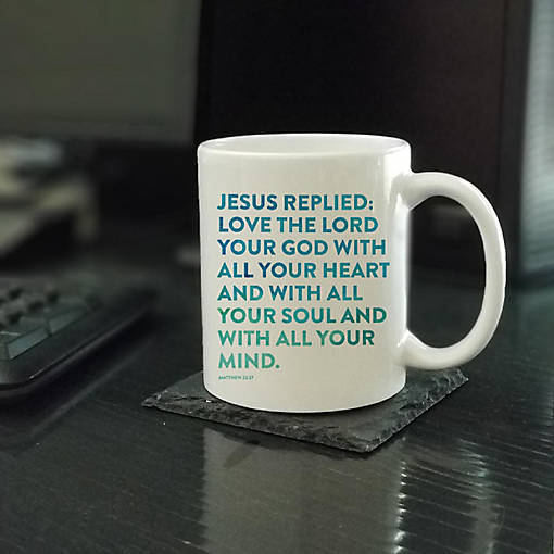 Ceramic Mug Bible Verse Matt 22:37