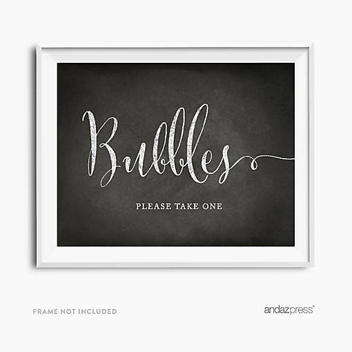 Chalkboard Bubbles Take One Sign 8.5x11