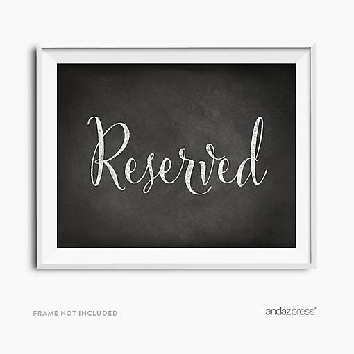 Chalkboard Reserved Sign 8.5x11