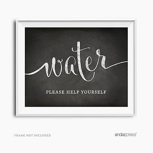 Chalkboard Water Help Sign 8.5x11